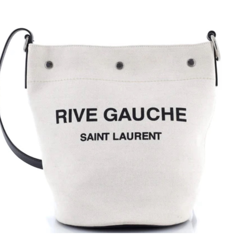 Saint Laurent Rive Gauche Cream Canvas Bag